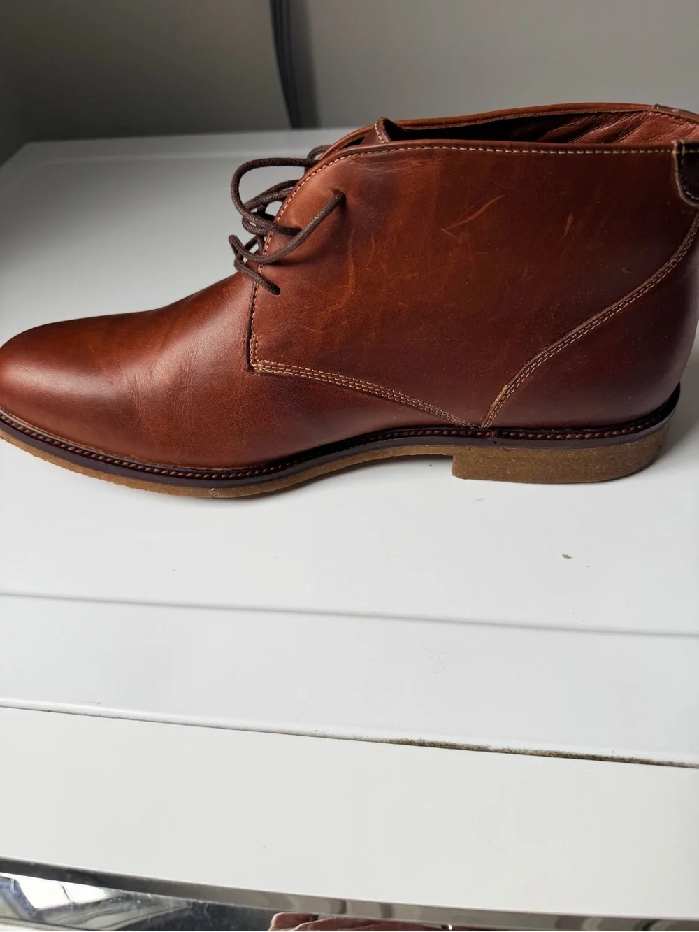 NWT Johnston Murphy Copeland Chukka Red Brown Oiled Leather Boots -